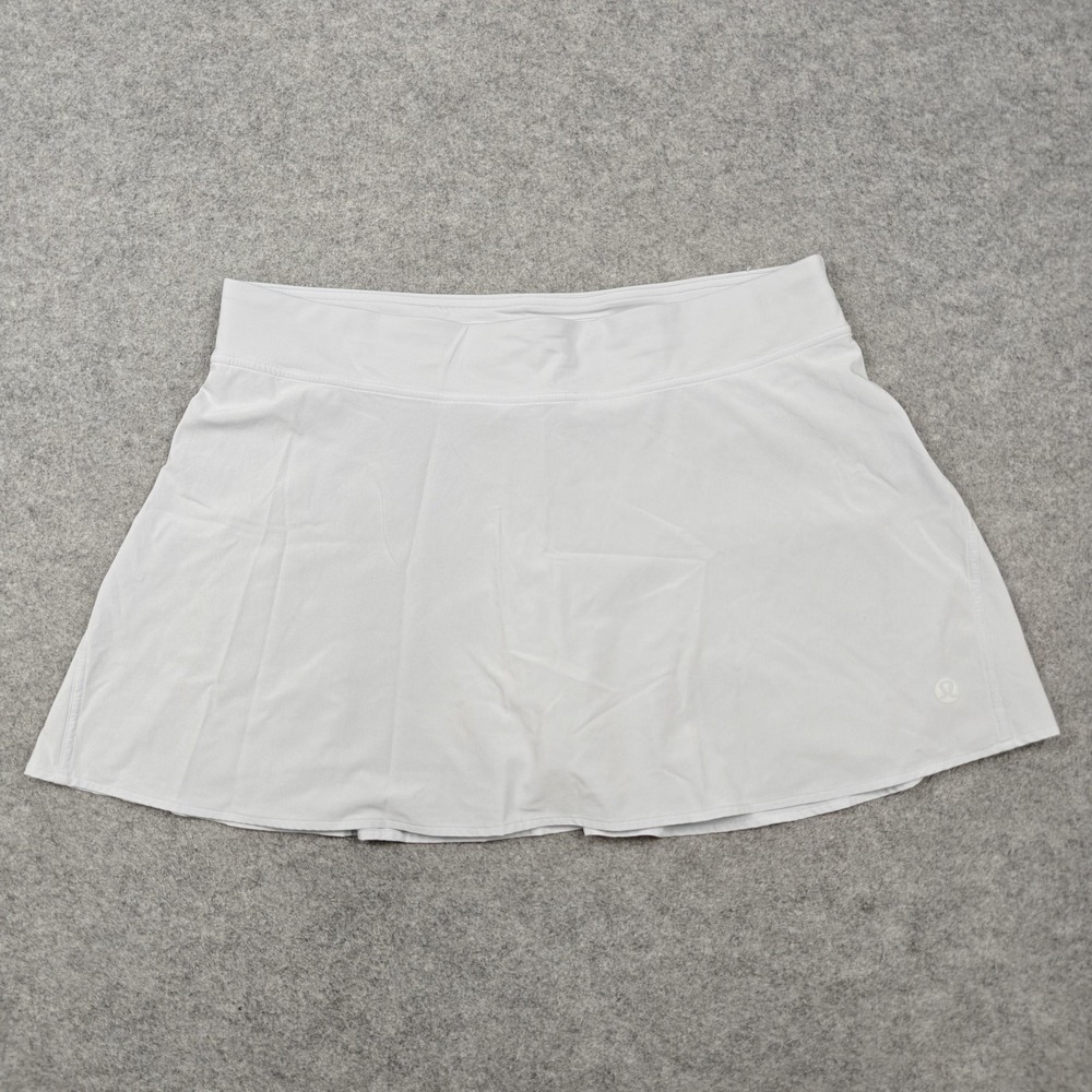 Lululemon Skort Womens 14 White Athletic Built-In Shorts Pocket Tennis Running